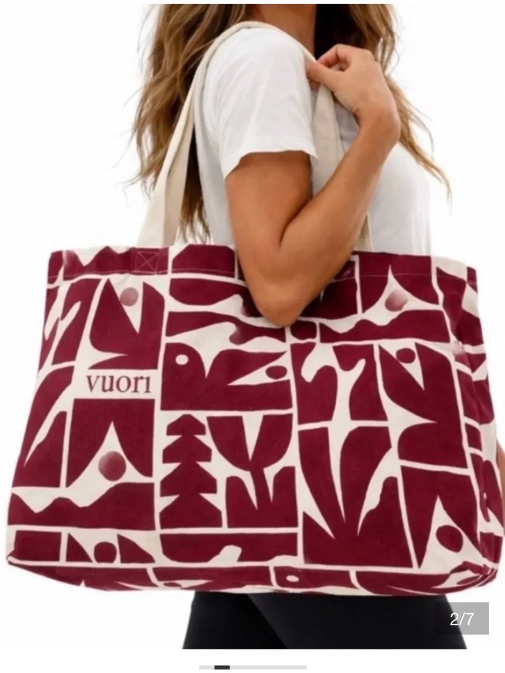 Vuori Holiday 25 Tote Strawberry Cody Hudson Canvas Bag V8187 NWT Limited